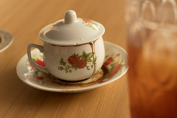 istock Vintage Cup Design with Liquid Stain of coffee 2251796735