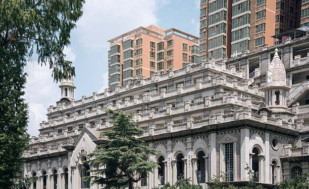 Magnificent historical building with modern high-rises in the background