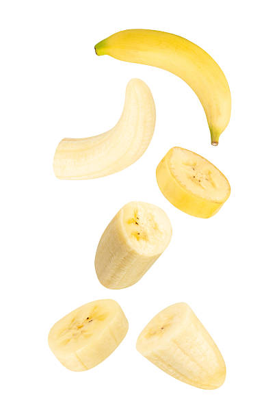istock Falling Banana isolated on white background with clipping path, full depth of field 2251801699