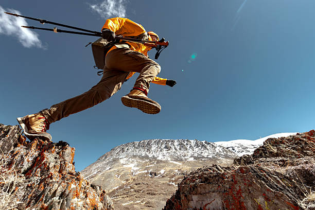 istock Low angle view of a tourist in a long jump 2251807186