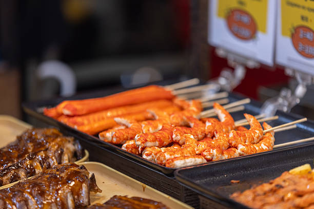 istock Seafood satay, shrimp skewers. 2251809766