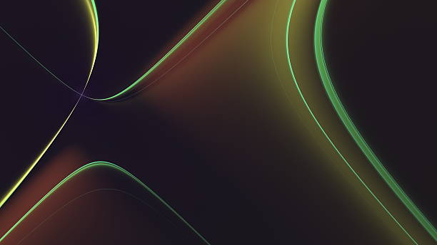 A high-resolution abstract fractal illustration featuring smooth, sweeping curves in muted golden yellow, olive green, and reddish-brown tones against a dark background. The elegant, minimalist design depicts fluid motion and soft light, making it ideal for luxury backgrounds or modern art concepts. This digitally generated image was created with Chaotica Fractal software.