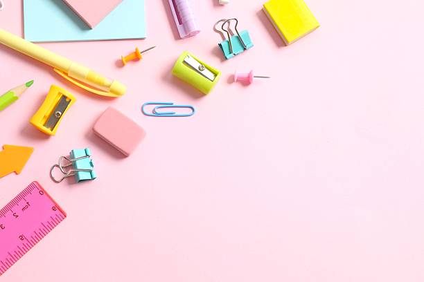 istock School supplies on color background 2251818906