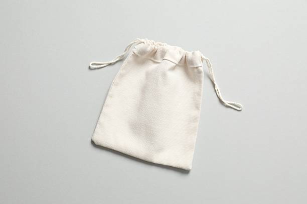 istock Small eco sack on light background. Top view. 2251818998