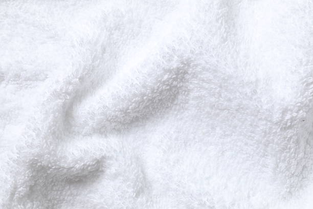 Close up of white towel texture for background