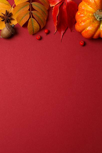 istock Autumn leaf frame with berries and leaves for seasonal decor and vertical layout 2251823602