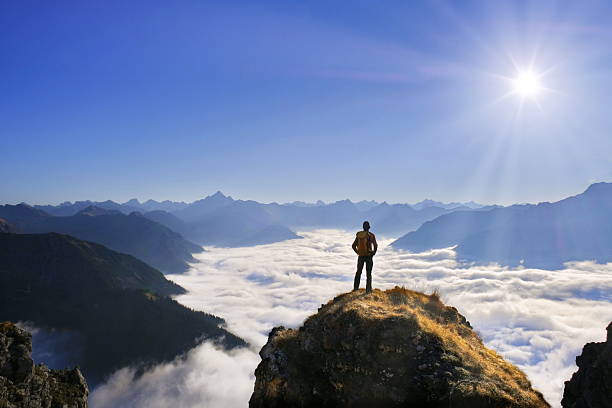 istock Mountain hiking, person at summit 2251830558