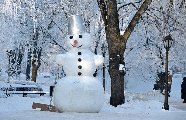 istock Big snowman in the park  before Christmas 2251833634