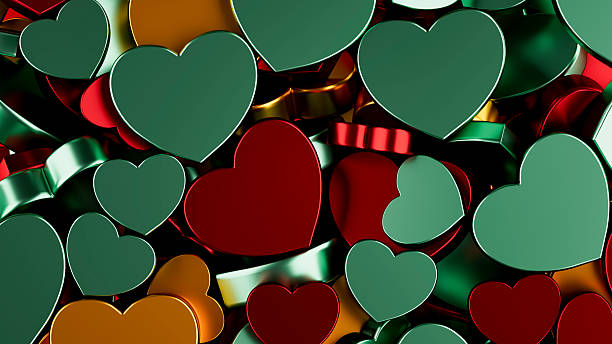 Christmas Ornaments, New Year Background. Digitally Generated Image. 3d render.