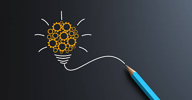 Light bulb of gears and cogs. Brainstorm and idea concept.