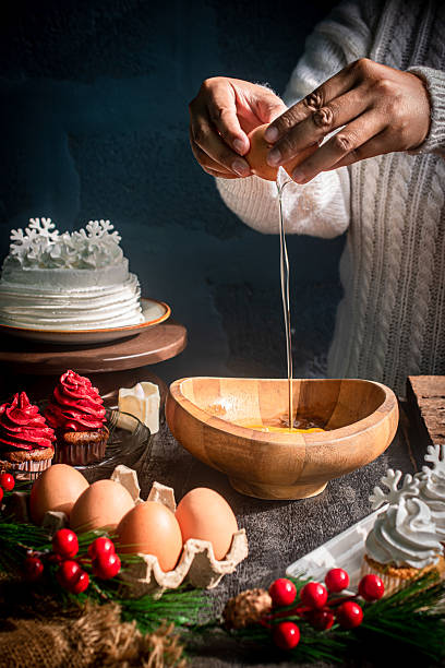 Cozy Winter Lifestyle Baking with White Knit Sweater for New Year