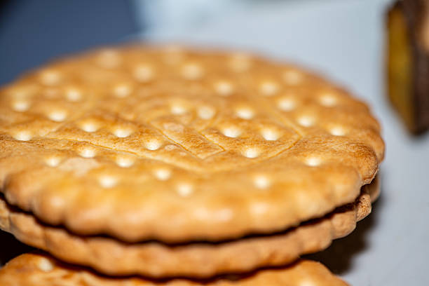 A close-up of beautifully striped cookies in various shades, ready for enjoyment.
