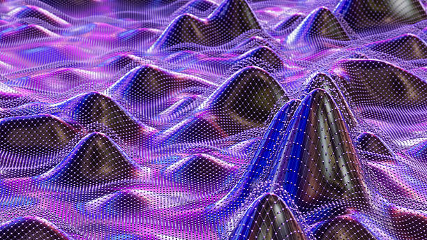 istock Global Digital Mesh Network, Wavy Futuristic Black Technology Background 2251841887