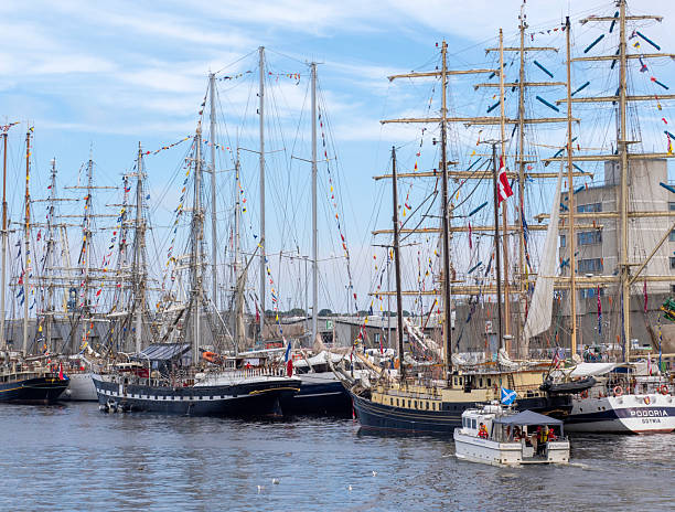Aberdeen, Scotland - July 21st, 2025: Tall Ships berthed at Aberdeen Harbour during the Tall Ships Races 2025. The Tall Ships Races was one of Scotland's biggest events in 2025, attracting as many as 400,000 visitors to Aberdeen, the only UK host port for the races, which are Europe's largest free family festival.