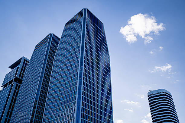 istock Futuristic skyscrapers against a blue sky, Tel Aviv, Israel. 2251852082