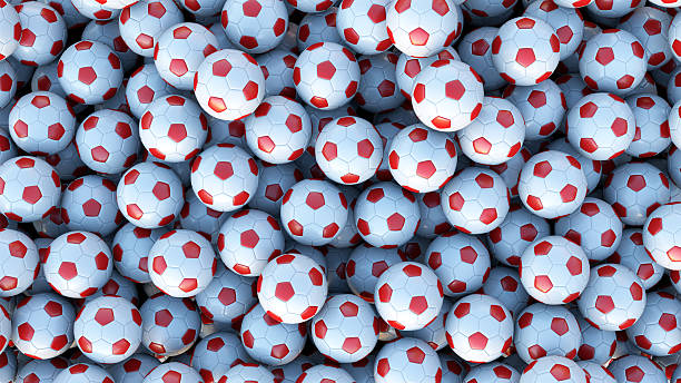 Red and White Soccer Ball With White Background