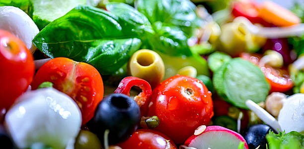 Close-up of vegetable salad. Balanced diet.