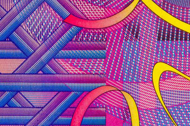Abstract background showing intricate lines and colors from a banknote security printing detail