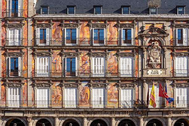 istock Casa de la Panaderia (Bakery House) decorations on Plaza Mayor (Main square) in Madrid, Spain 2251876354