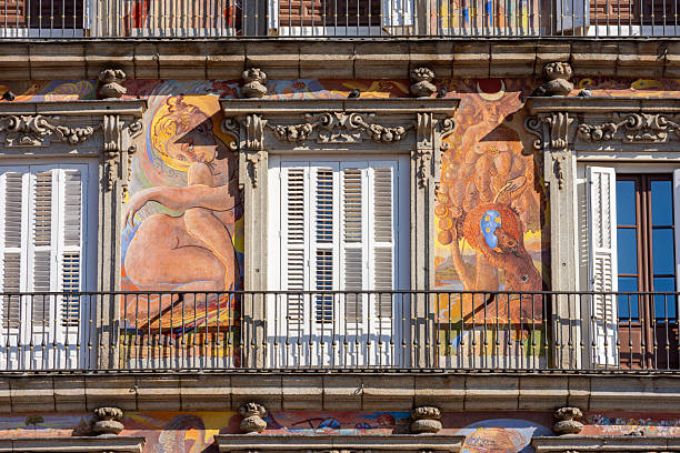 istock Casa de la Panaderia (Bakery House) decorations on Plaza Mayor (Main square) in Madrid, Spain 2251876443