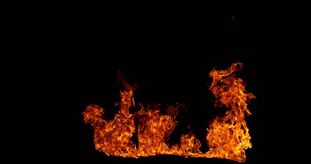 istock Fire blast isolated on black background. Detailed fire textures ideal for VFX, compositing, overlays, graphics, and cinematic effects. 2251876649
