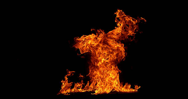 istock Fire blast isolated on black background. Detailed fire textures ideal for VFX, compositing, overlays, graphics, and cinematic effects. 2251876672