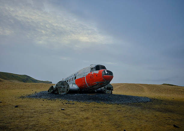 istock Plane crash in Iceland. Old American plane 2251880765