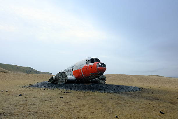 Plane crash in Iceland. Old American plane