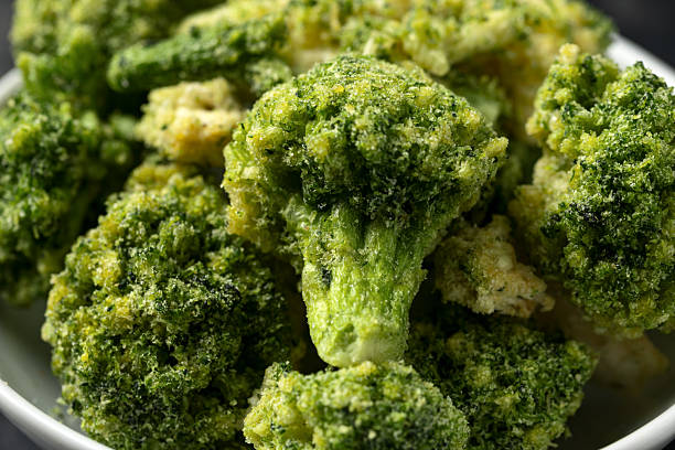 Crispy Broccoli florets chips. Healthy snack