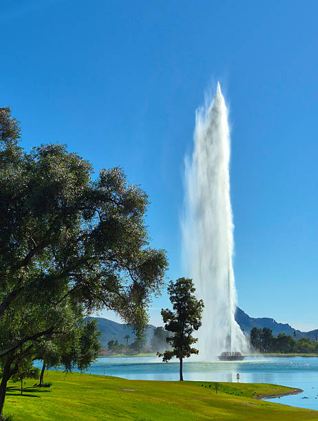 Water Fountain on Lake. Shot in Fountain Hills, Arizona