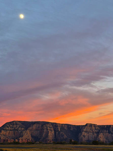 Sedona Airport at Sunset with Moon. Shot in Sedona, Arizona