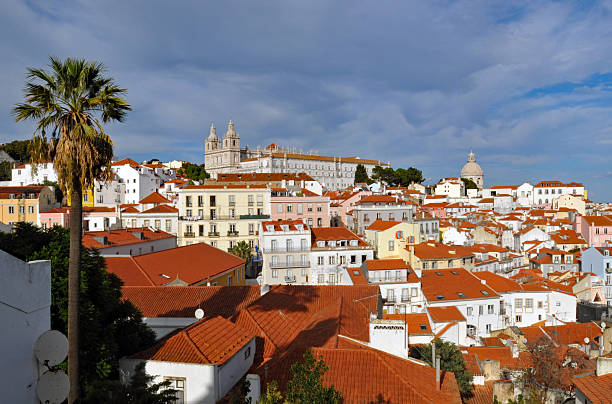 Lisbon, Portugal, Oct. 12, 2025: The view over Lisbon's Alfama area from the popular Miradouro das Portas do Sol lookout and terrace.