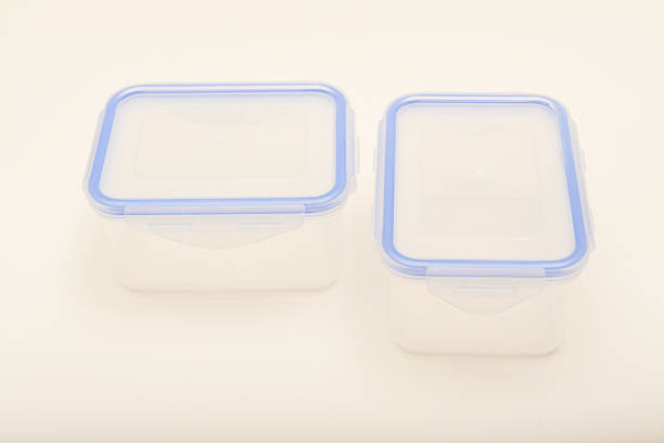 istock Small containers for food. Two plastic containers with a blue lid for food on a white background. 2251889501