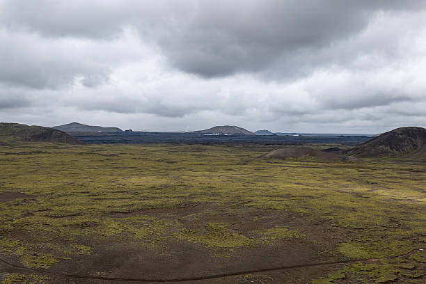 lava fields and volcanism on Reykjanes Peninsula in Iceland