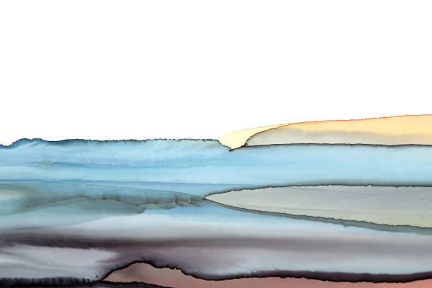 abstract background of blue stains on white paper
