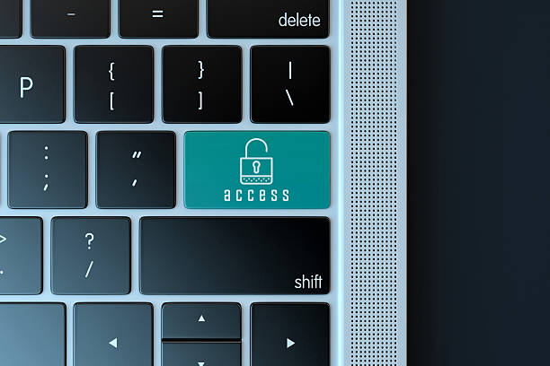 Access key. Digital online protection security concept. 3D illustration