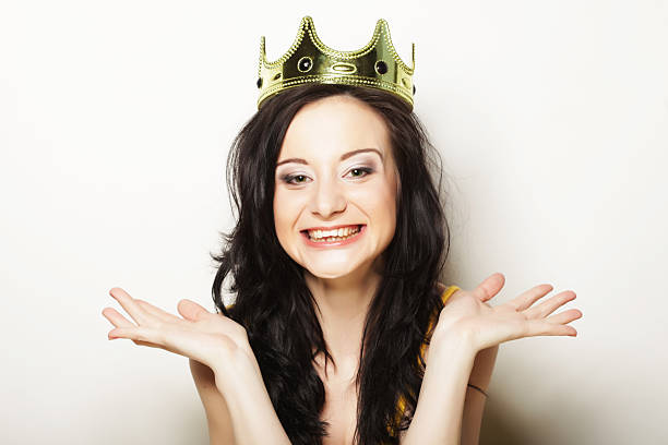 young lovely woman in crown