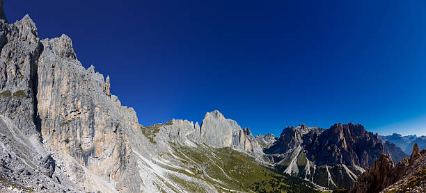 istock Panoramic Dolomites mountain landscape with jagged limestone peaks, alpine meadows 2251905433