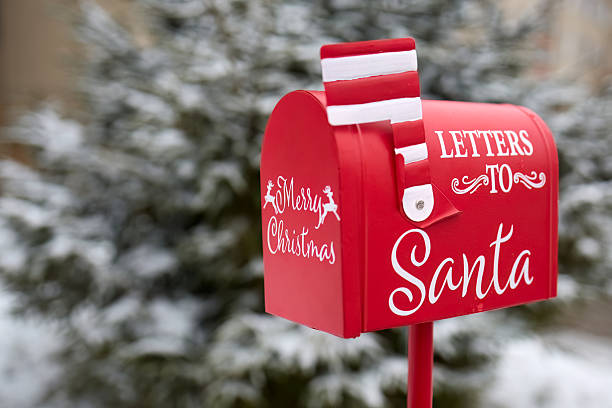 istock Santa Mailbox. Festive red mailbox for letters to Santa amidst a snowy backdrop. 2251908648