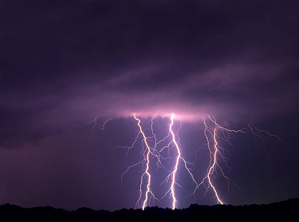 istock Lightning bolts in a night sky 2251915402