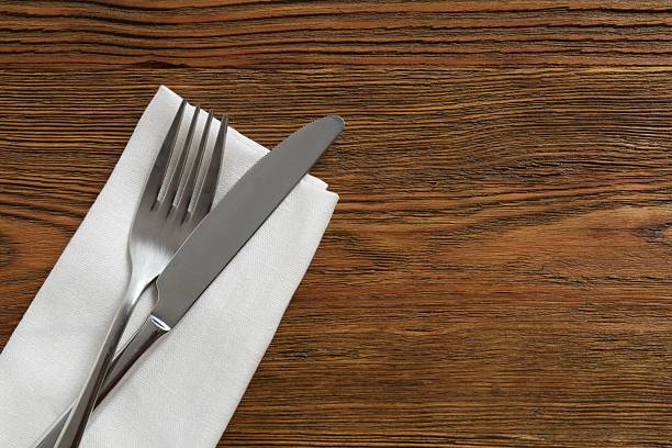 istock Cutlery on a wooden background, top view 2251920833