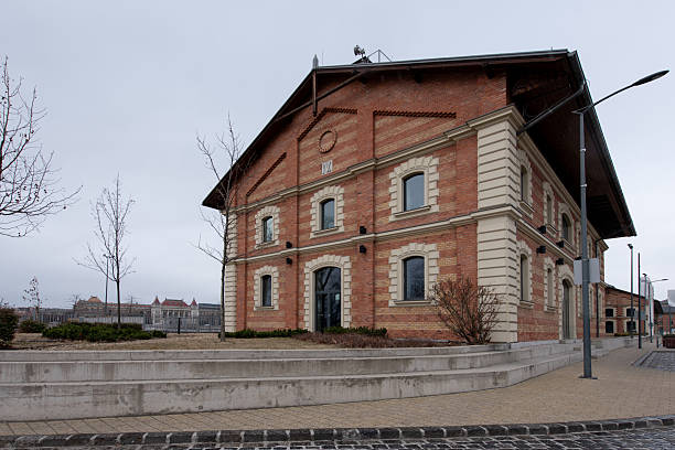 Historic brick building with decorative stone detailing