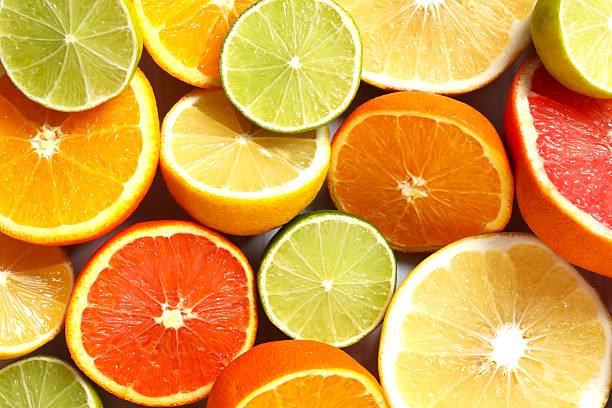 istock Various citrus fruits as a background, top view. 2251923457