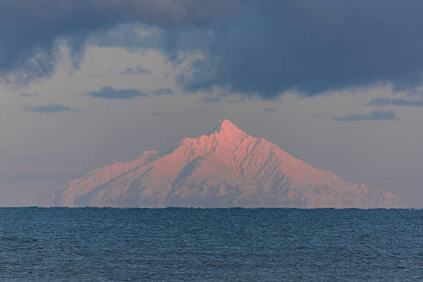Mt. Rishiri AKA Mt. Fuji of the north on a clear day as seen from main island Hokkaido.
