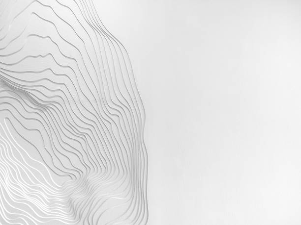 istock Minimal white abstract background with 3D topographic, flowing layered lines, wavy curves and soft texture. Ideal for modern design, presentation templates, branding, or clean artistic backdrops. 2251937057