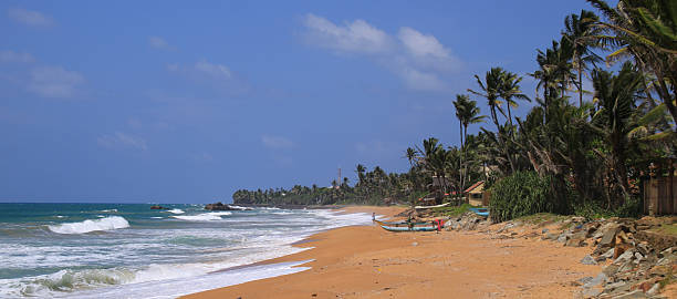 istock Coco palms, blue sea and sand beach, Bara Beach, Galle, Sri Lanka. 2251942088