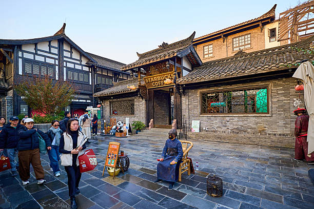 Chengdu, sichuan, china - dec 04, 2025: kuanzhai alley tourists exploring traditional architecture and modern retail