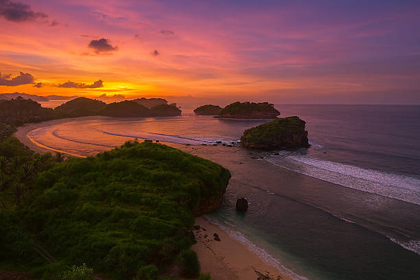 Watukarung Beach Coastal Landscape in Pacitan, East Java, Indonesia