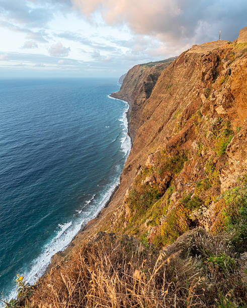 istock Sunlit Coastal Cliffs Rising Above the Atlantic Ocean on Madeira Island 2251951773