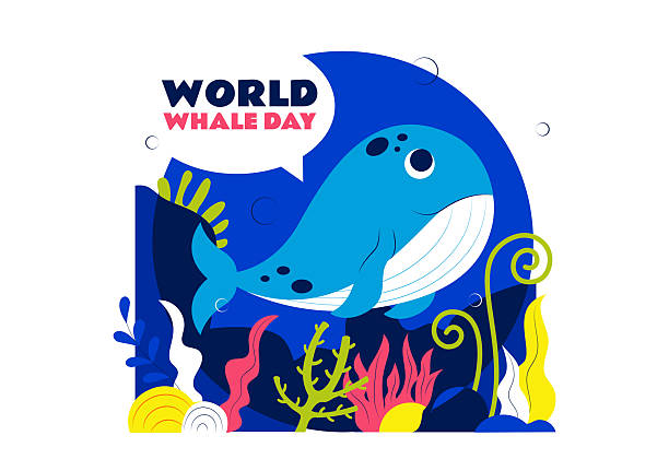 World Whale Day Vector Illustration Featuring Humpback Whale In Ocean Highlighting Marine Ecosystem Improvement And Mammal Protection in a Background